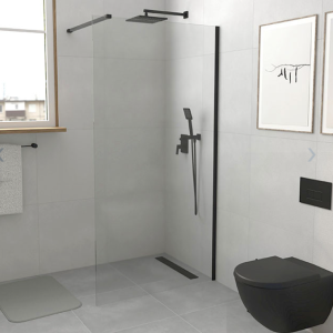 Tuš stijena WALK IN COPEN MONTE 1000x2000 prozirno staklo 8 mm mat crni profil