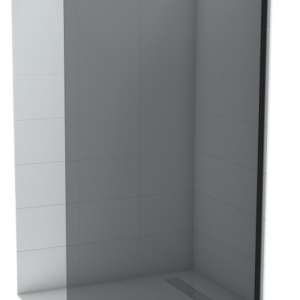Tuš stijena WALK IN COPEN MONTE DARK 1000x2000 crni mat okvir 8 mm sivo staklo