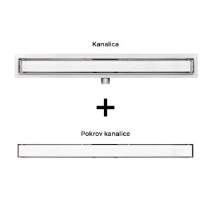 ARMAL BASIC DUO TUŠ KANALICA 50 cm INOX PUNA ILI ZA ISPUNU S PLOČICOM, 50x7 cm, FI40/50, 35 L/min