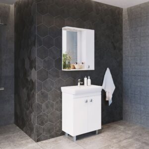 ARMAL SIMPLY 2- GARNITURA STOJEĆA, UMIVAONIK, OGLEDALO I ORMARIĆ S 2 SOFTCLOSE VRATA; 60x40x85 cm