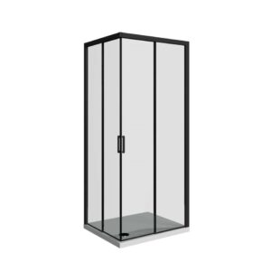 ARMAL DOMINO 2.0 TUŠ KABINA KVADRATNA 2D 70x70x200 cm KLIK CRNI MAT/PROZIRNO STAKLO 6 mm NANOPROTECT, 68-71x68-71