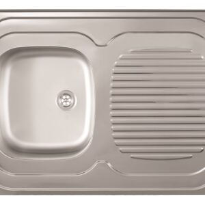 STANDARD L INOX SUDOPER NASADNI lijevi jednodijel.80x60x16,5cm/bez sifona fi60mm