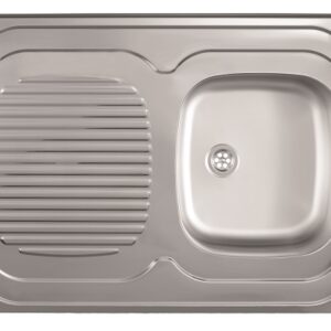 STANDARD D INOX SUDOPER NASADNI desni jednodijel.80x60x16,5cm/bez sifona fi60mm