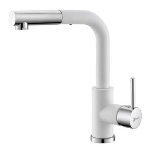 LUX S MJEŠALICA ZA SUDOPER SA IZVLAČNIM TUŠEM GRANIT BIJELA