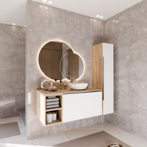 URSA VISEĆI ELEMENT IVERAL BIJELA MAT 90 CM; 1 LADICA I OTVORENI ELEMENT