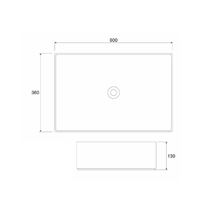 Umivaonik COPEN nadgradni 600x360x130 matt white - Slika 2